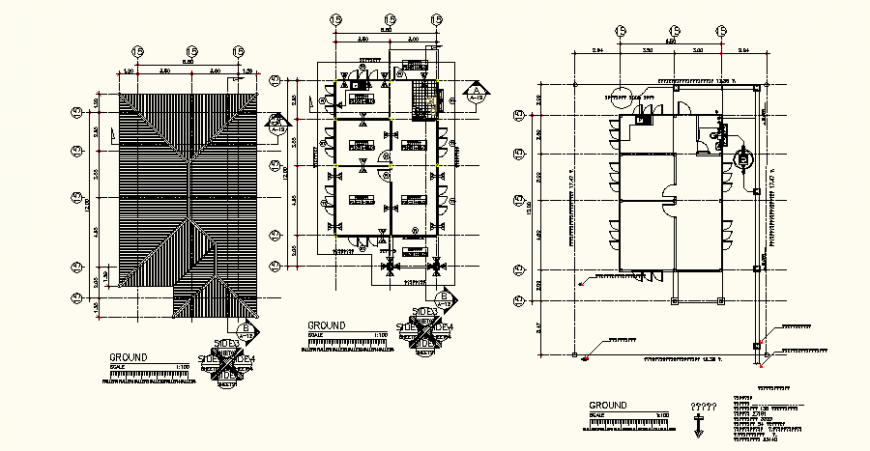 Ground floor detail drawing of the house in dwg AutoCAD file.
