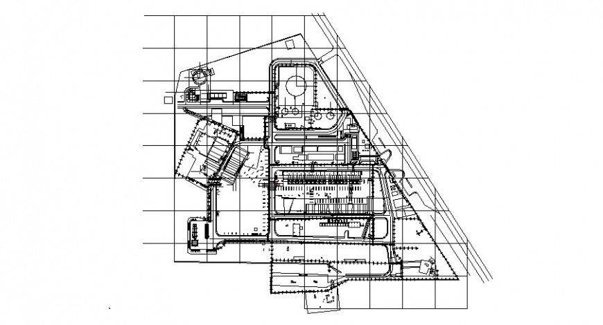 Ground floor framing plan details of industrial plant building dwg file