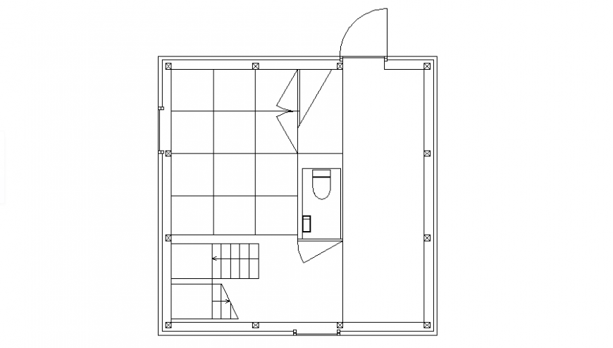 Ground floor framing plan details of residential villa dwg file