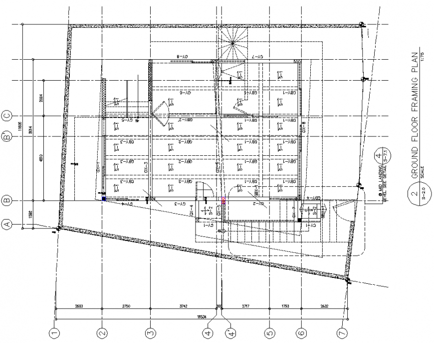 Ground floor framing plan dwg file