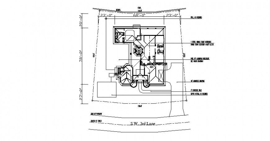 Ground floor framing plan of house cad drawing details dwg file