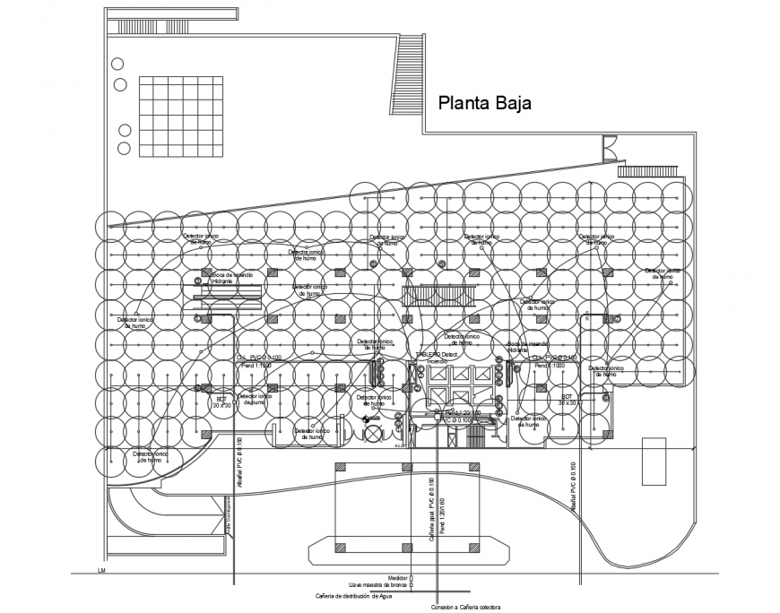 Ground floor hydraulic system of high rise building cad drawing details dwg file