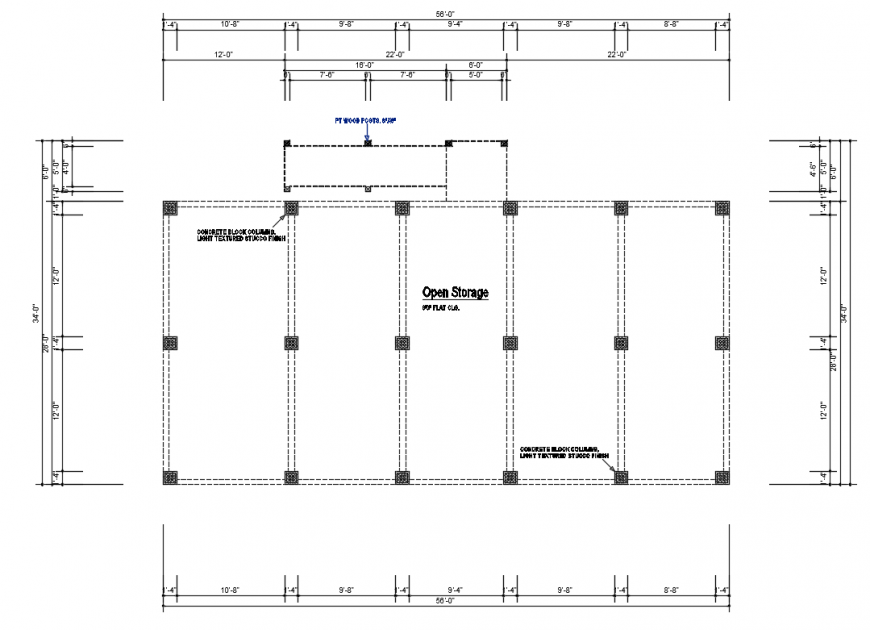 Ground floor layout plan details of office building dwg file