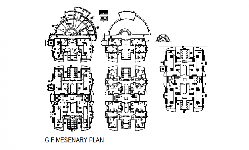 Ground floor masonry hostel commercial building plan detail dwg file