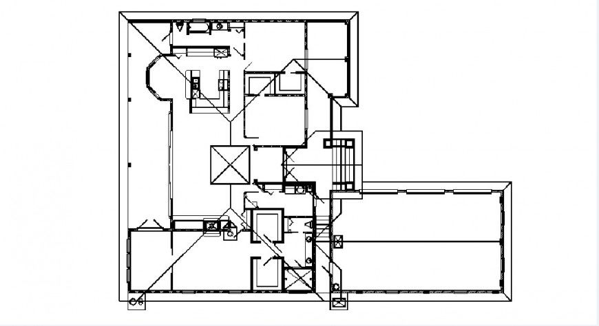 Ground floor of house framing layout plan cad drawing details dwg file