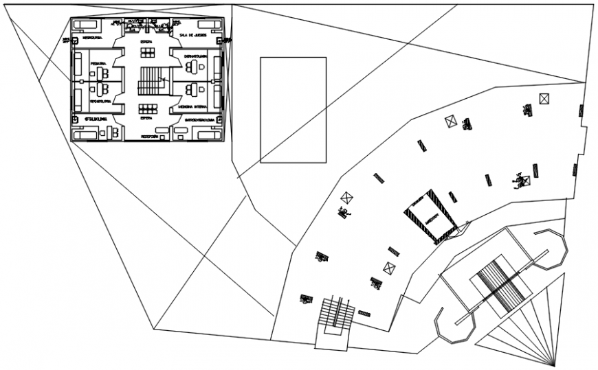Ground floor plan clinic architectural view in AutoCAD file