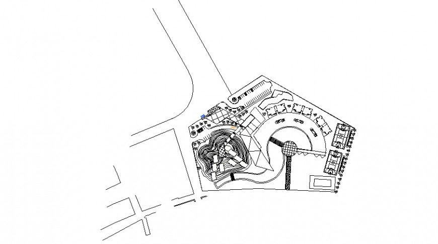 Ground floor plan of club in auto cad