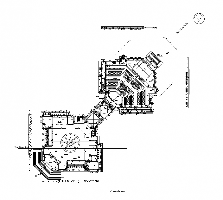 Ground floor plan with detail residential area dwg file