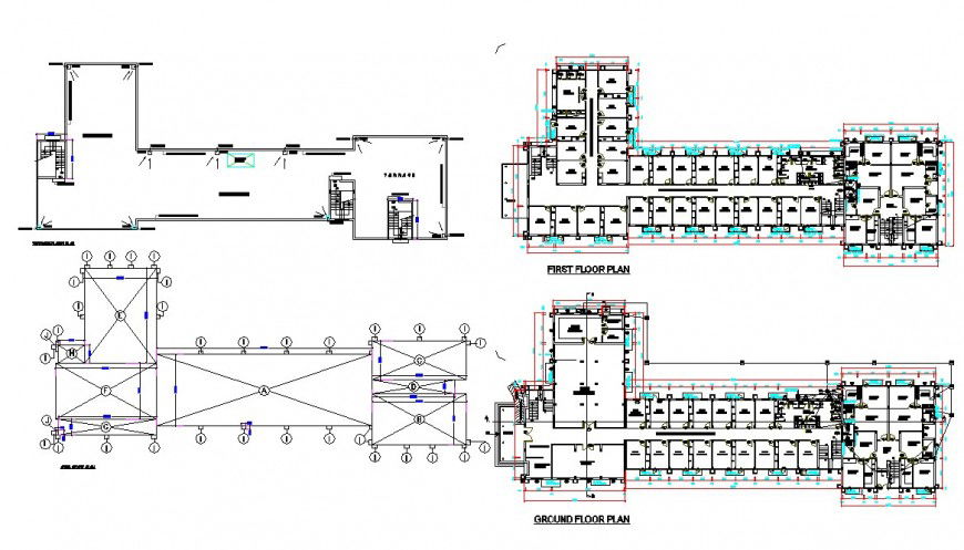 Ground floor to terrace floor shop detail dwg file