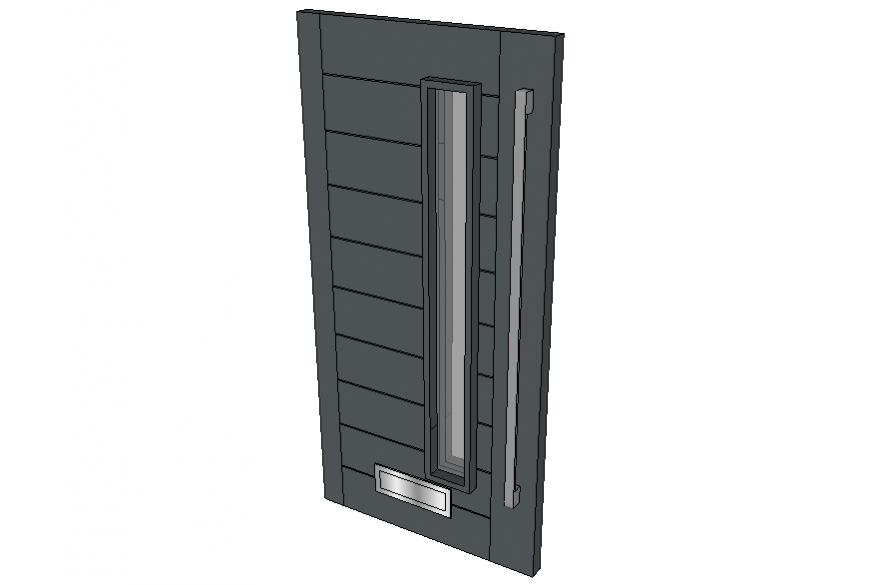 GRP composite front door elevation 3d drawing details dwg file