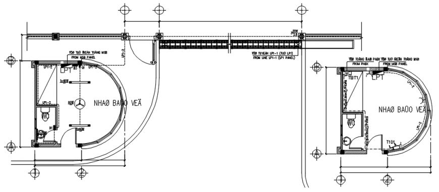 Guard house 2d view layout plan in autocad software file