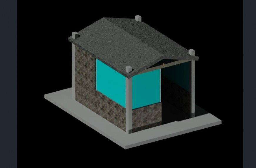Guard house 3d model CAD drawings in autocad file