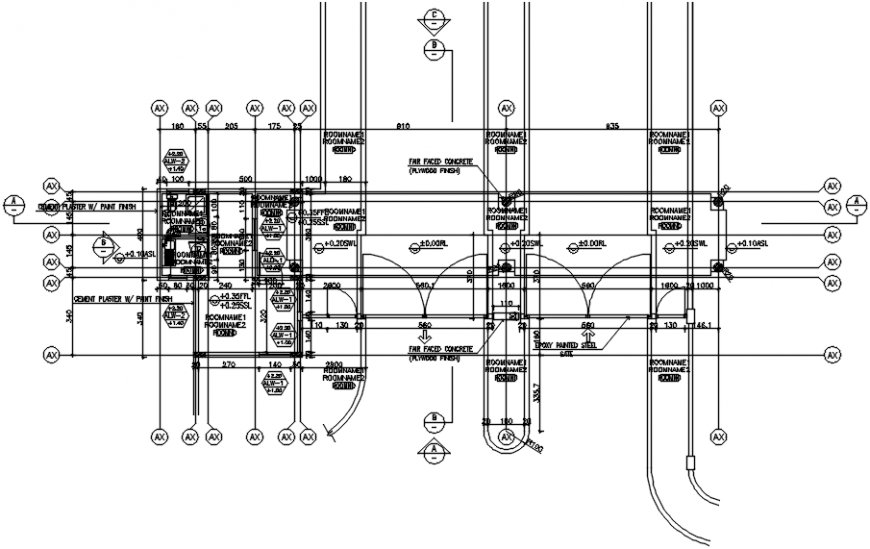 Guard house foundation plan structure drawing details dwg file