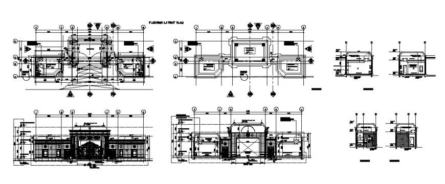 Guard house room and gate and fence architecture details dwg file