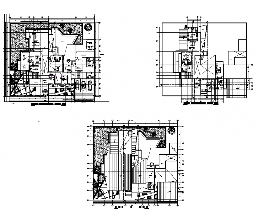 Guest-house building detail plan 2d view layout autocad file