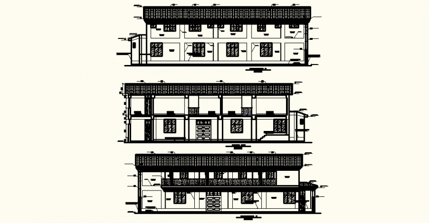 Guest house elevation detail drawing in dwg AutoCAD file.