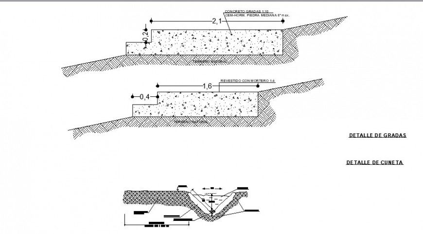 Gutter section and construction plumbing details dwg file