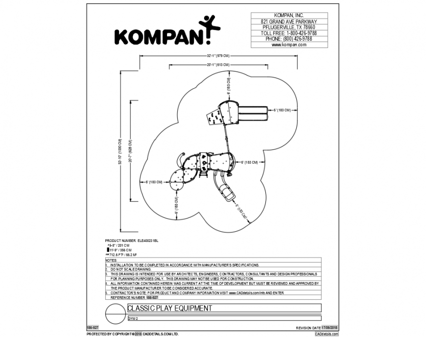 Gym-2 classical play equipment of garden dwg file