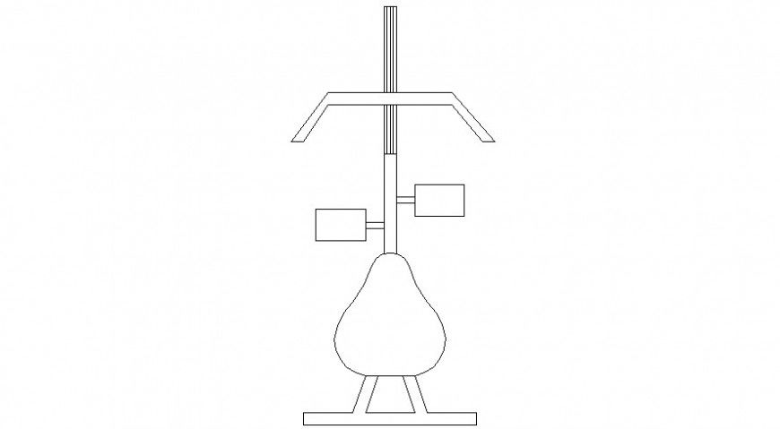 Gym bike drawings 2d view elevation AutoCAD software file