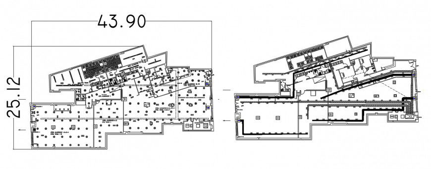 Gym building floor plan distribution cad drawing details dwg file
