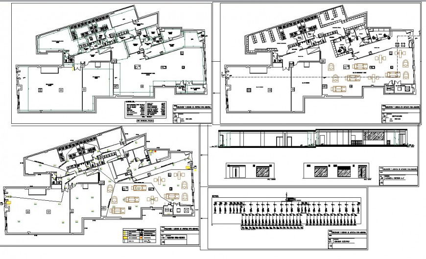 Gym building plan and elevation 2d view CAD block layout file in autocad format