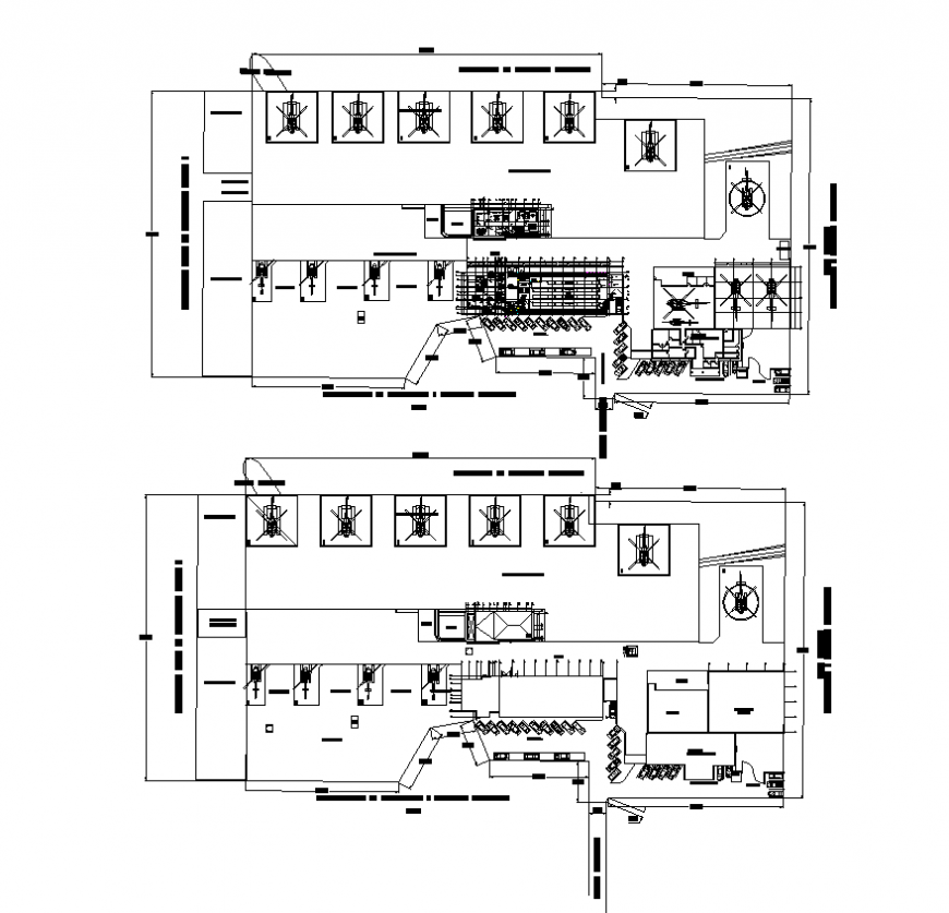 Gym Building structure layout 2d view layout file
