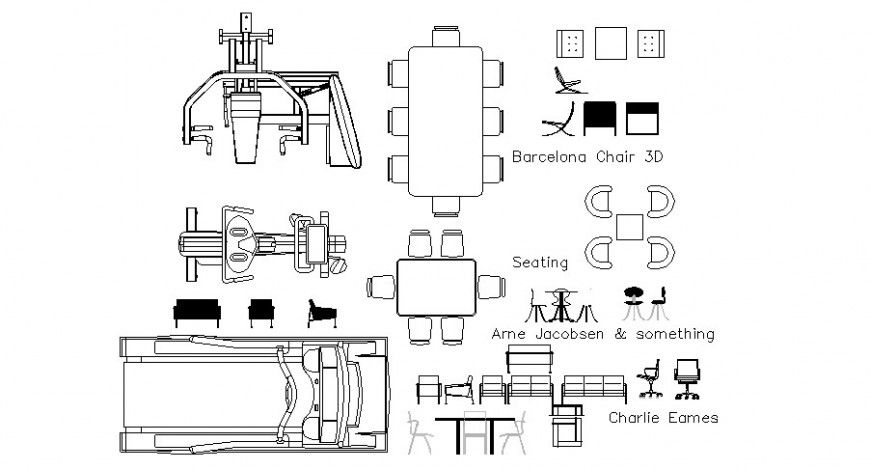 Gym eqiupment and furniture blocks 2d view autocad file