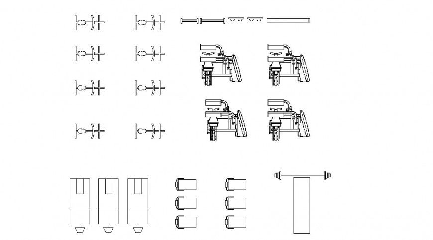 Gym equipment  design model detail dwg file
