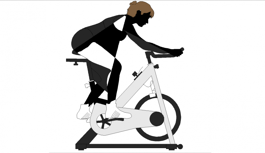 Gym equipment detail drawing in dwg AutoCAD file.