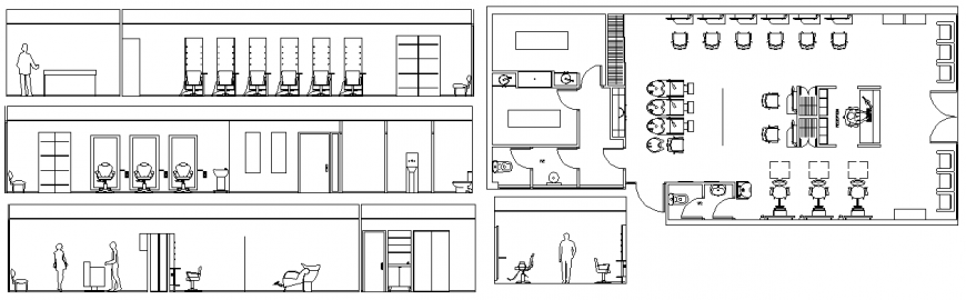 Gym structure plan detail elevation dwg file