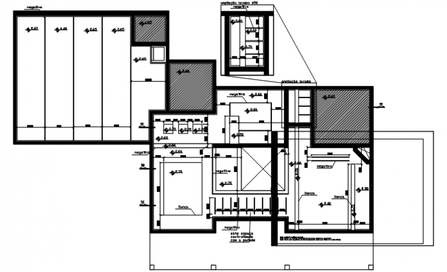 Gypsum heating installation plan and electrical details dwg file