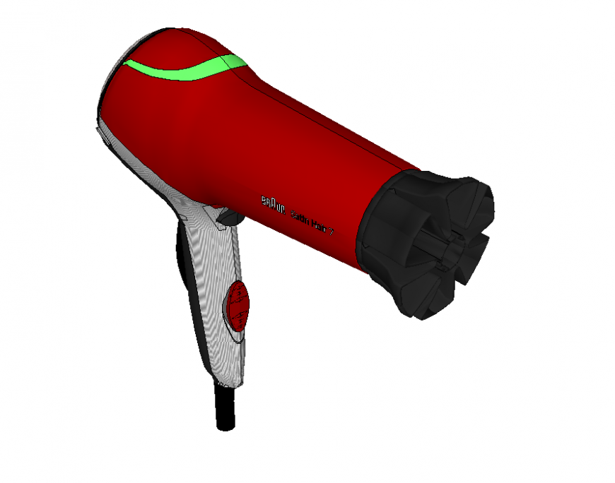 Hair dryer electrical equipment detail elevation 3d model 3d max file