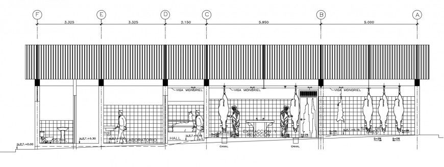 Halter room drawings 2d view elevation details autocad software file