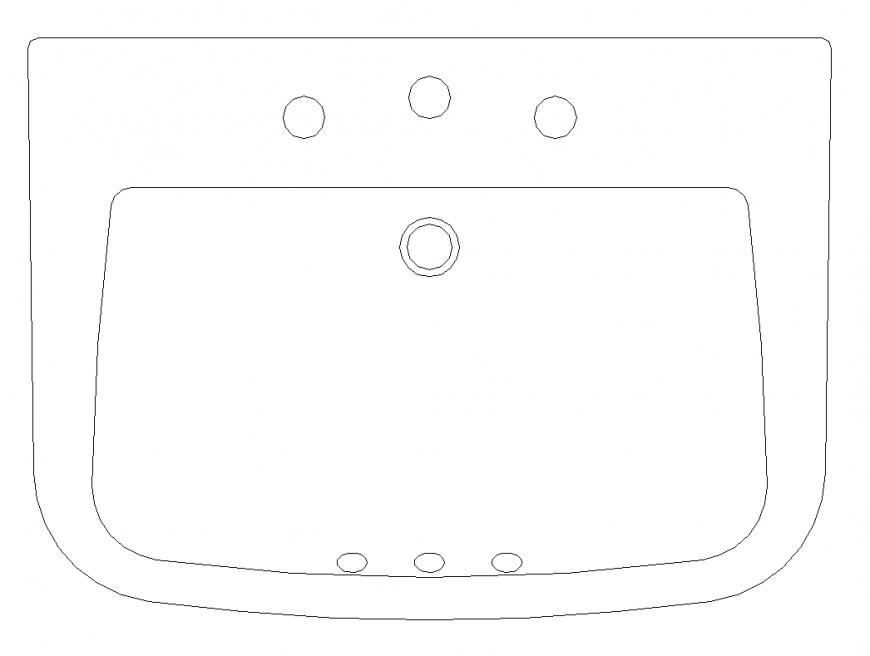 Hand washing sink detail 2d view layout CAD blocks autocad file