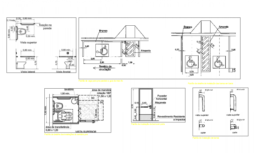 Handicap people toilet detail elevation 2d view layout file