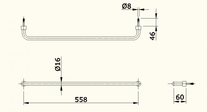 Hanger detail elevation dwg file