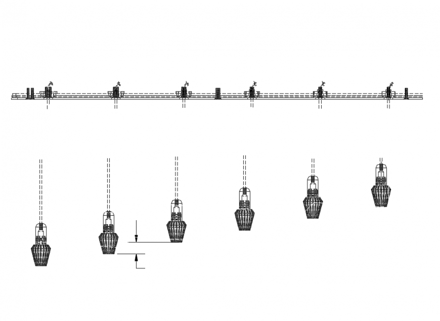 Hanging ceiling lamps interior blocks cad drawing details dwg file