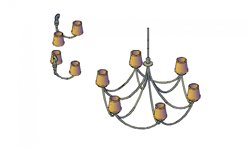 Hanging ceiling light soff 3d design cad drawing details dwg file