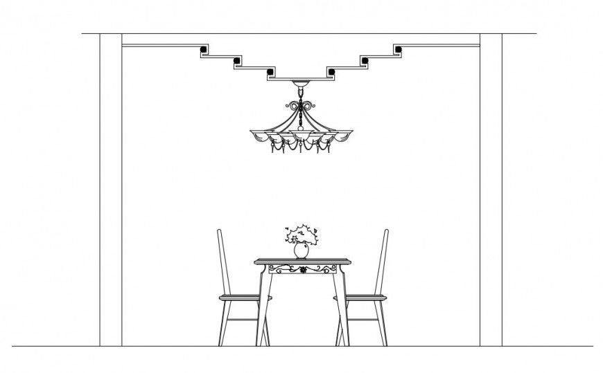 hanging lamp for dining table cad file
