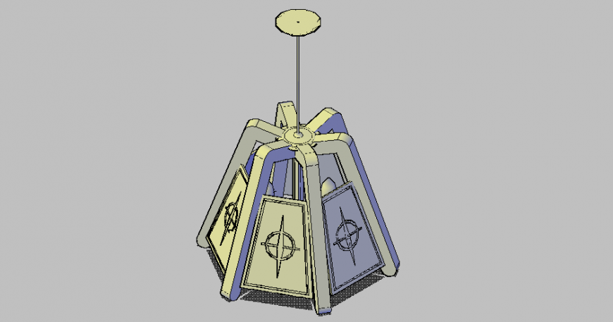 Hanging Light Fitting 3d drawing detail dwg file