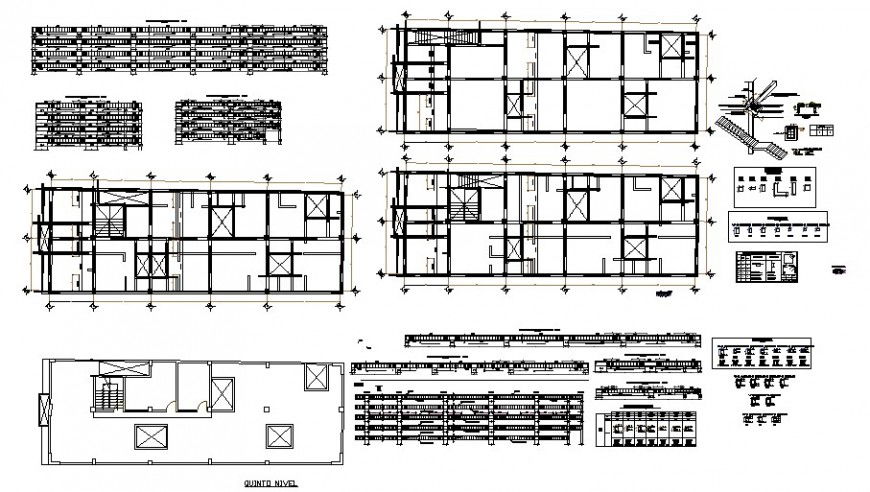 Harpoon and fifth floor plan of hospital in auto cad