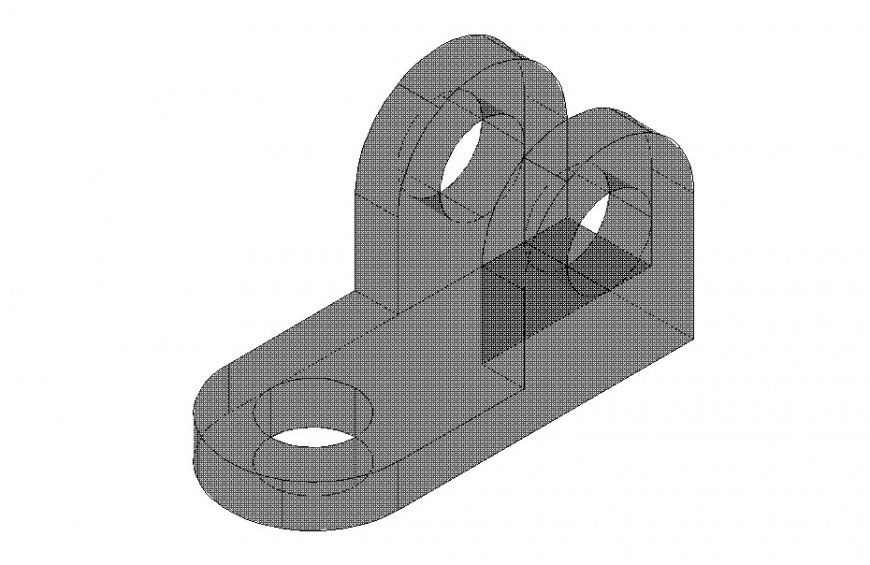 Hatching bolt isometric view detail dwg file