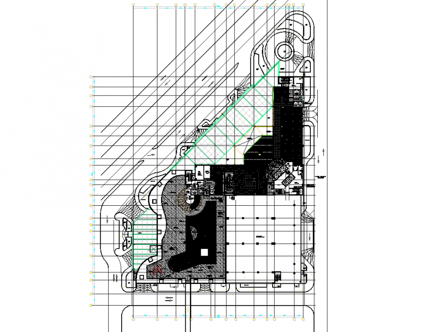 Hatching commercial building plan layout file