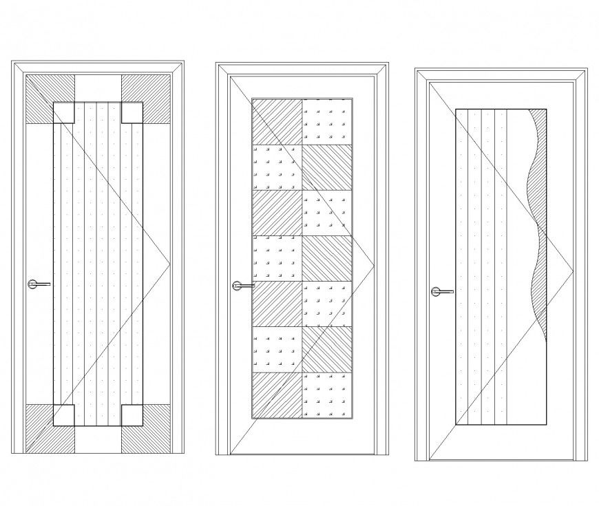 Hatching door design detail dwg file