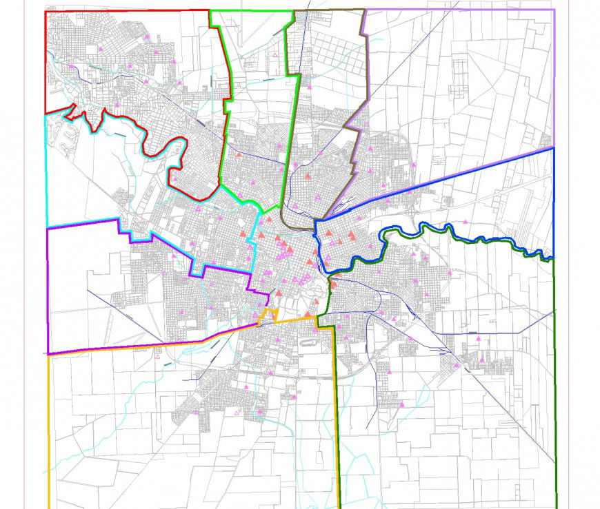 Hatching map plan autocad file