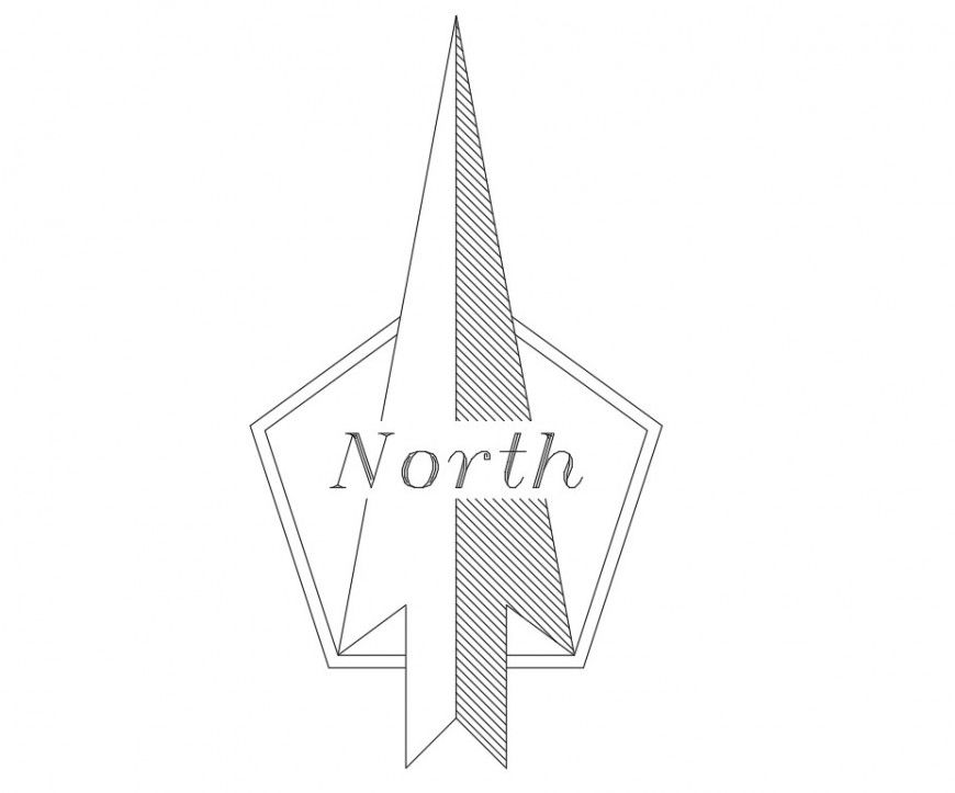 Hatching north arrow plan autocad file