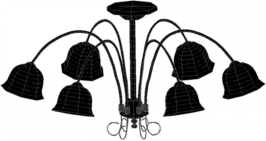 Head chandelier Cad 3D model autocad file