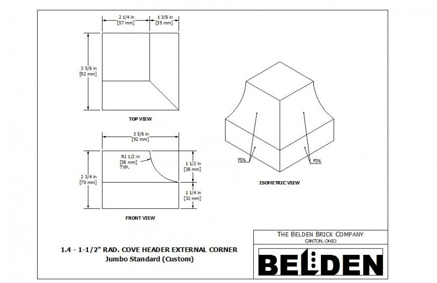 Header cover block detail 2d view mechanical unit layout file in dwg format