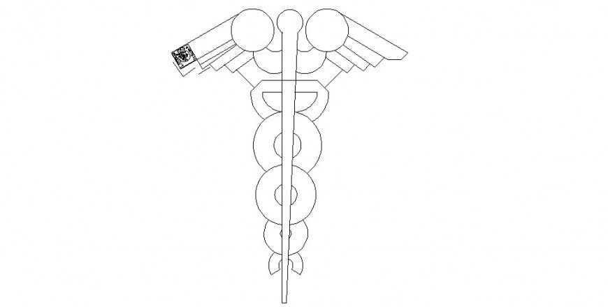 Health care symbol detail drawing in dwg AutoCAD file.
