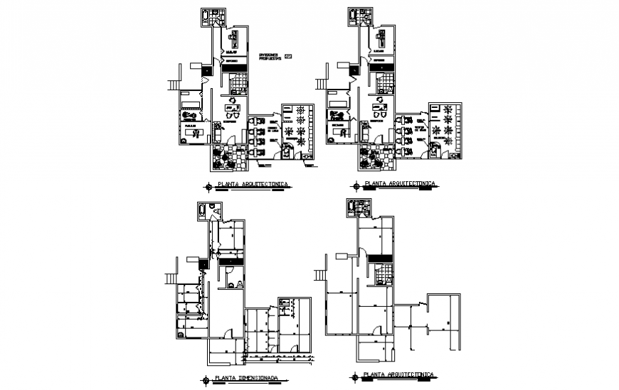 Health care type salon with boutique floor plan details dwg file